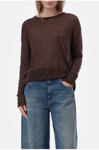Langarmshirt Mahagony brown