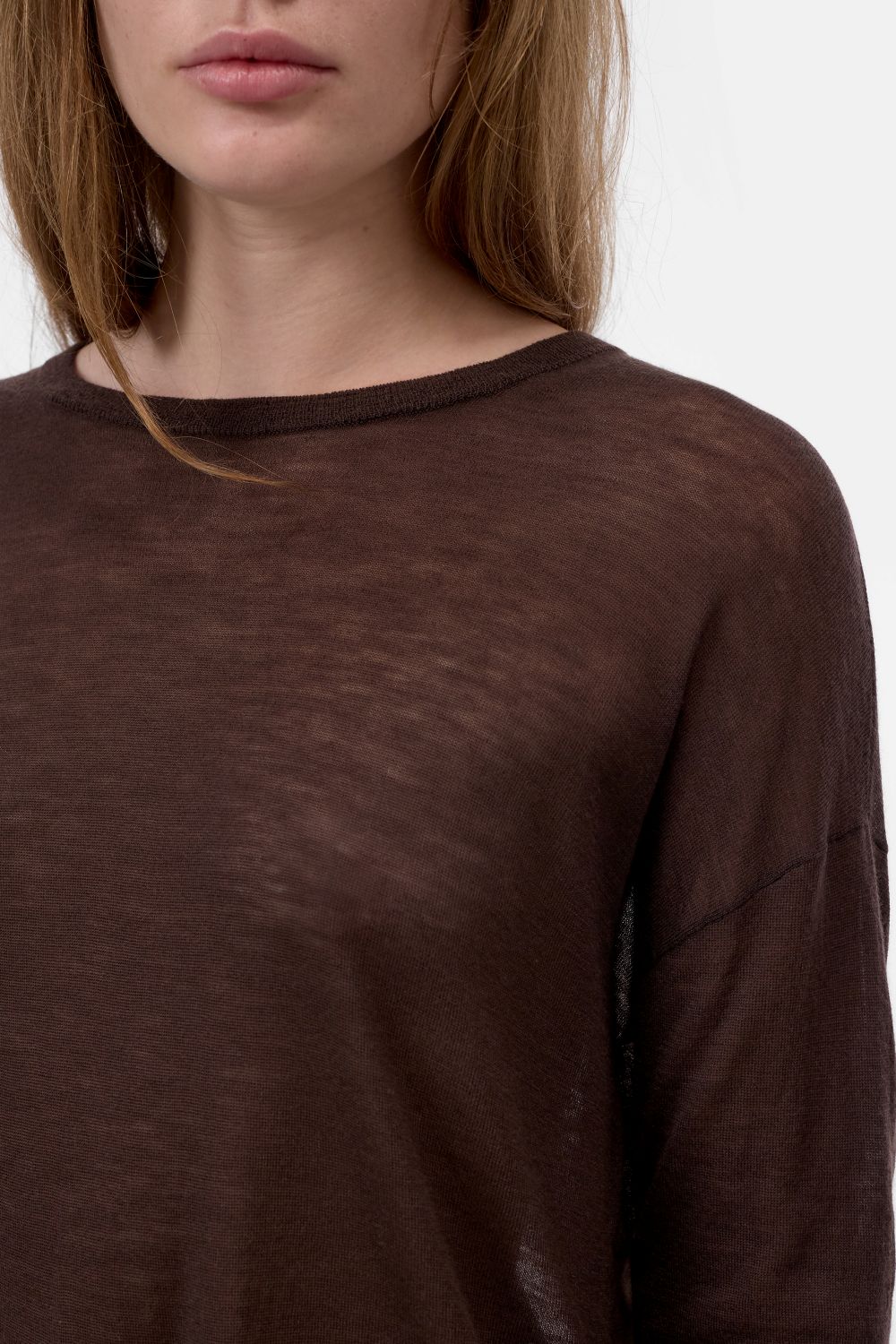 Langarmshirt Mahagony brown
