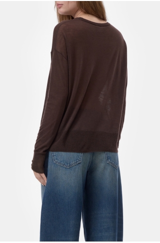 Langarmshirt Mahagony brown