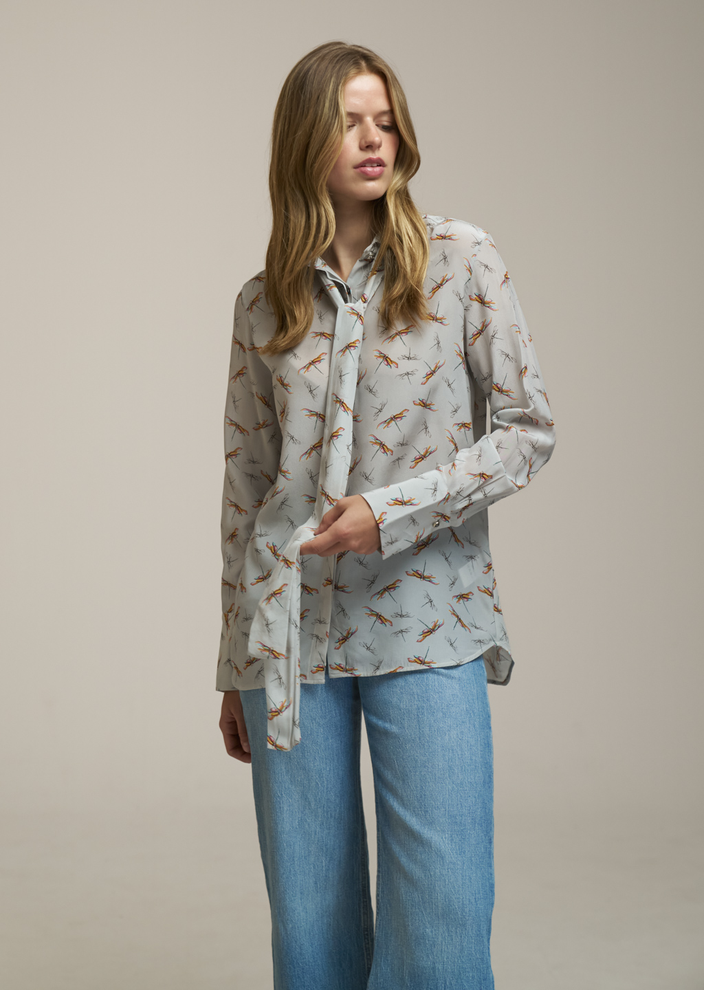 Bluse Odetta Cuff grau