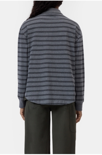 Polo-Shirt mit Wickeldetail mit dark grey melange