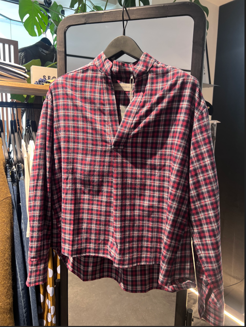 Bluse Lismore navy multi check