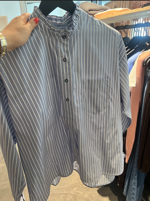 Bluse Cabot navy white stripe