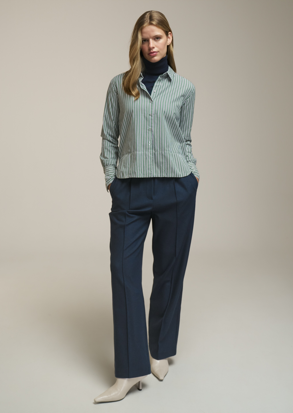 Bluse Silvy grün stripe