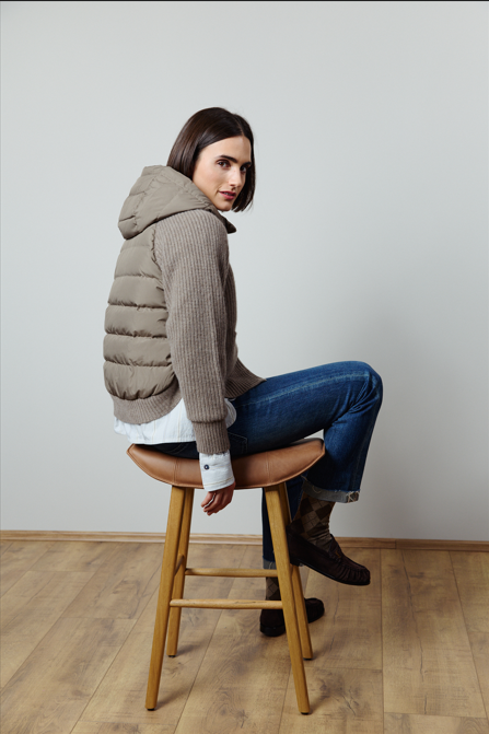 Jacke Cardigan mix Ella eco walnut
