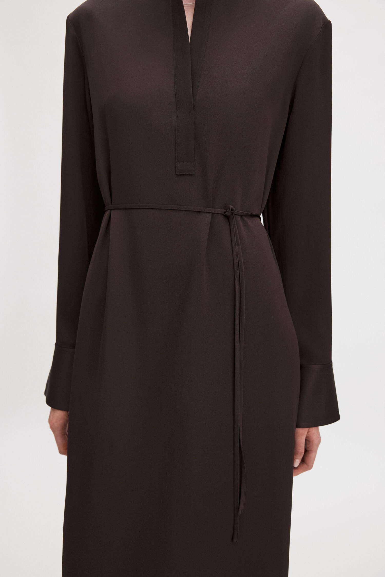 Kleid Half Placket Dark Chocolate