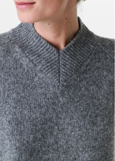 Pullover Lambswool/Seide grey melange