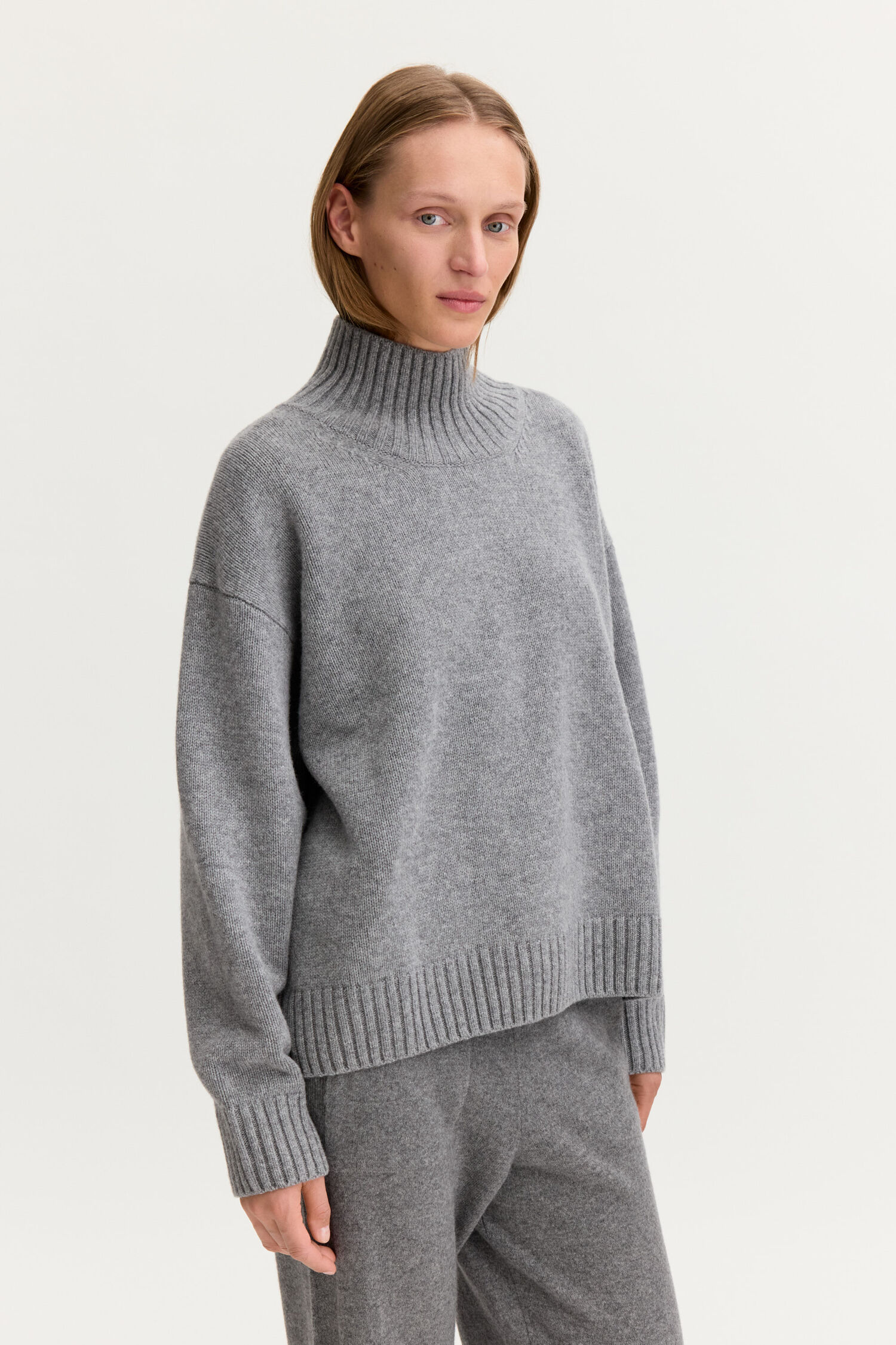 Woll-Cashmere Pullover Grey Melange