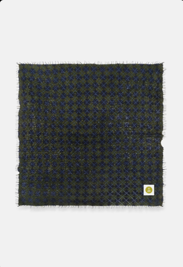 Bandana Karo XL Cashmere dunkelgrün/ dunkelblau