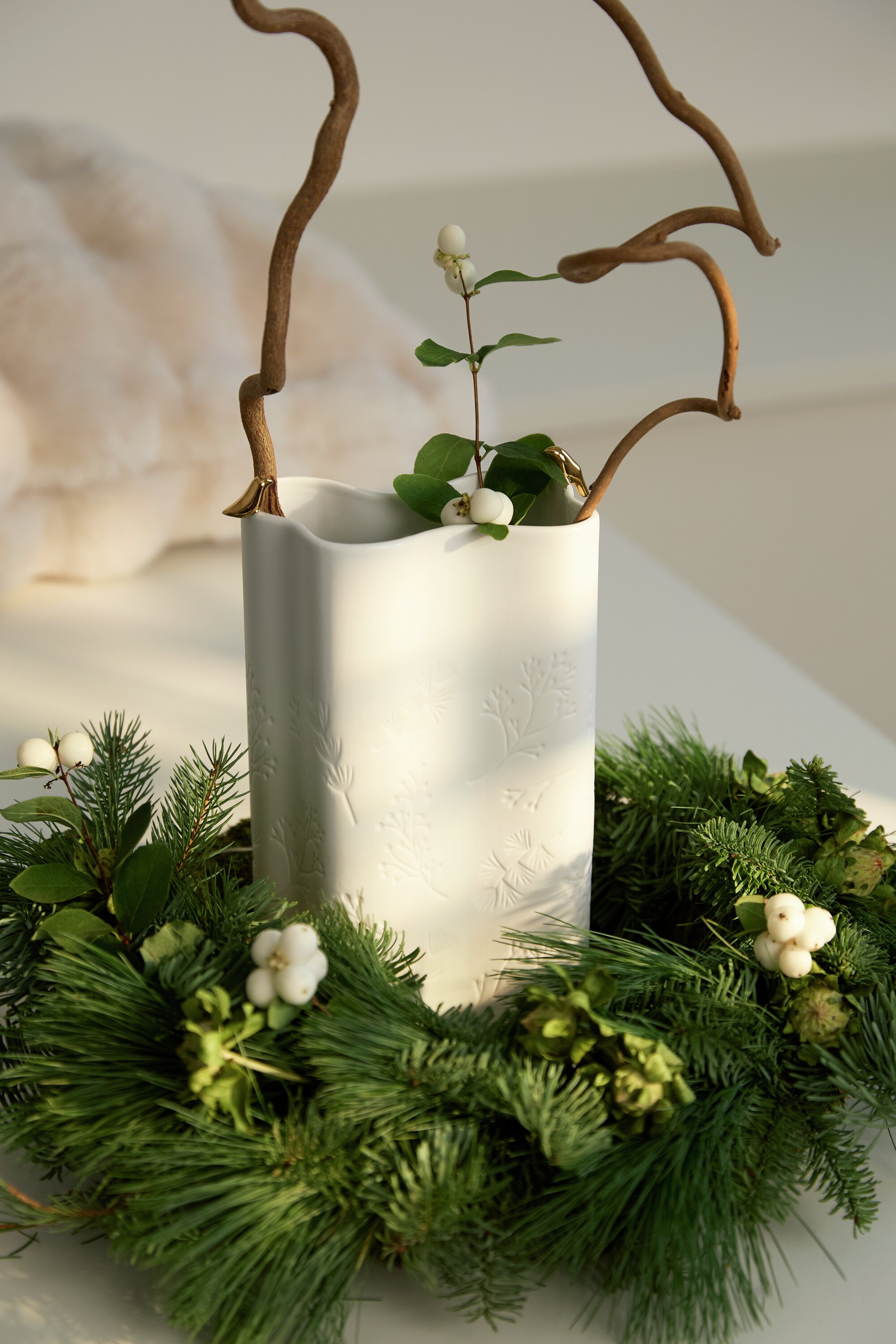 Winterzauber Vase Goldvogel
