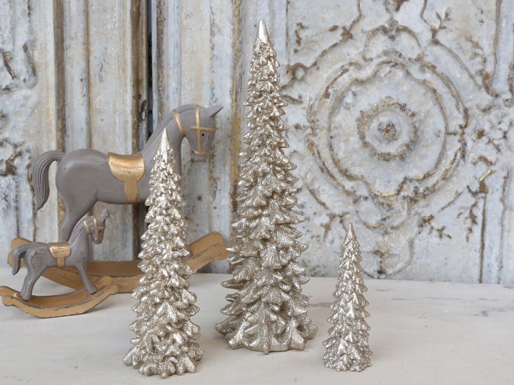 Weihnachtsbaum groß Glitter champagner