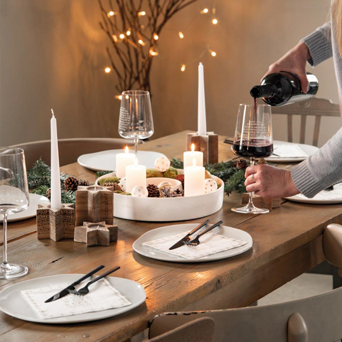 LIVING Xmas Holzstern mittel