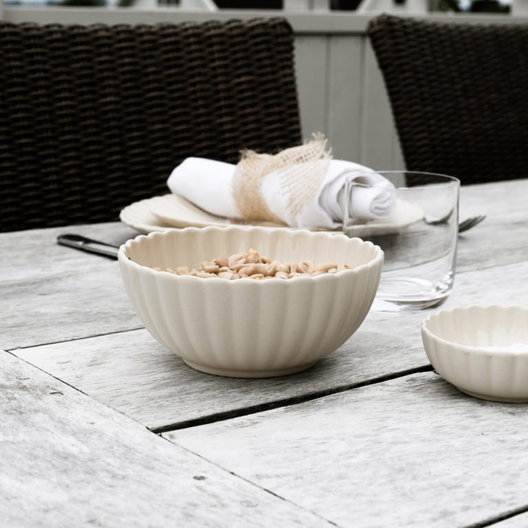 Schale  Flora beige