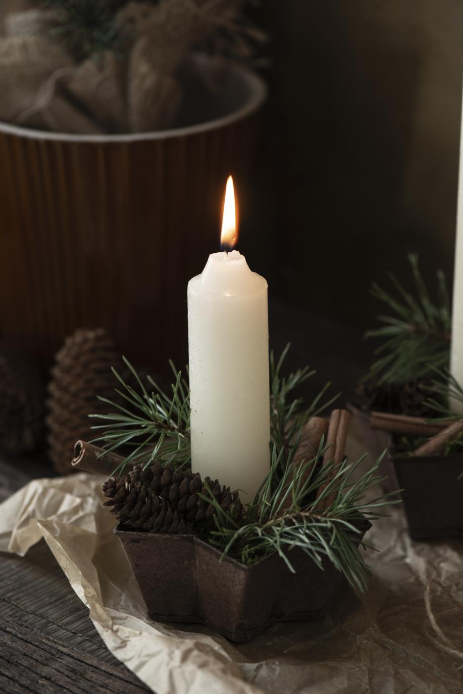 Kerzenhalter für Stumpenkerze sternenförmig