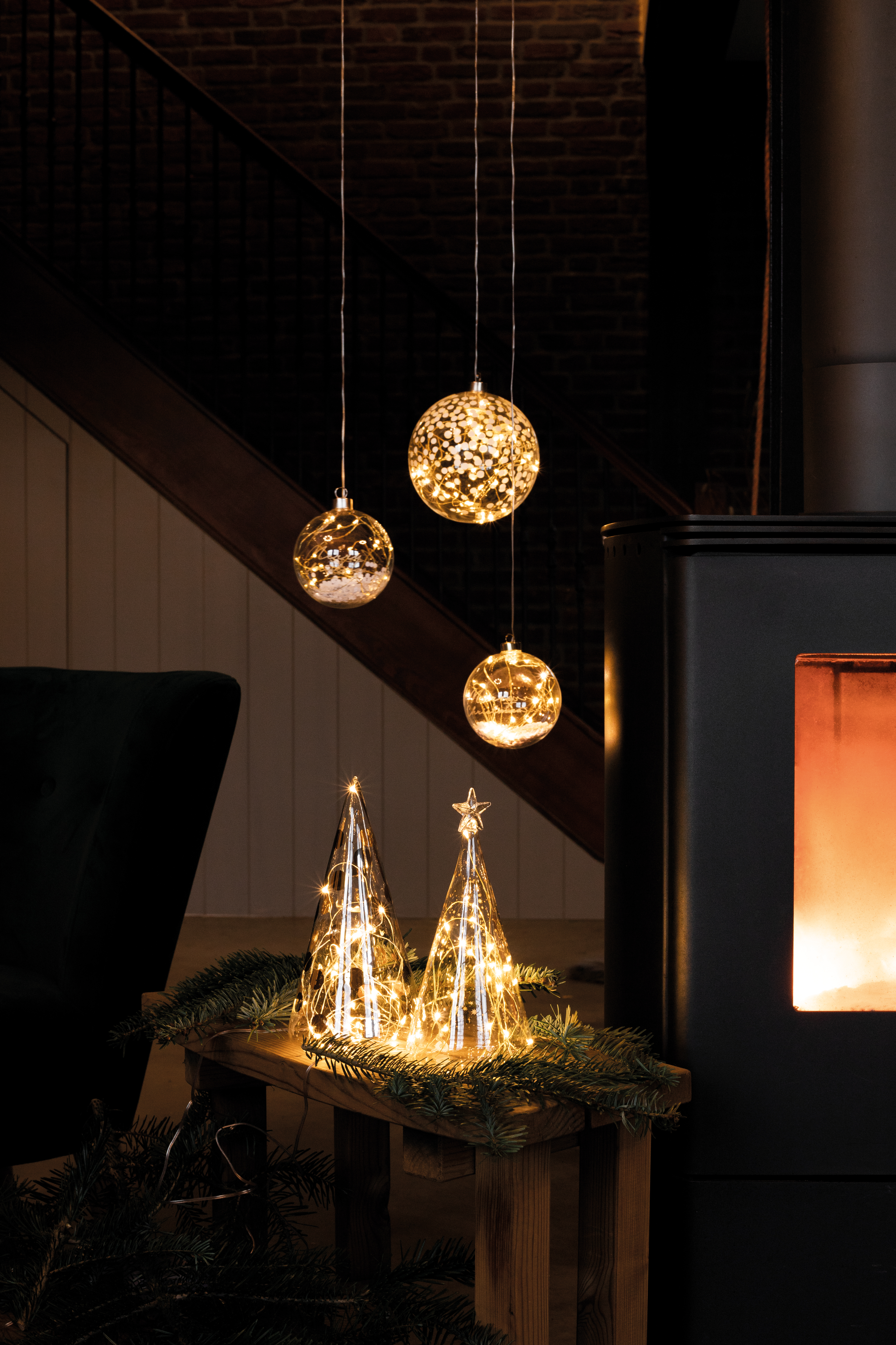 WEIHNACHTSZAUBER Lichtkugel klar XXL